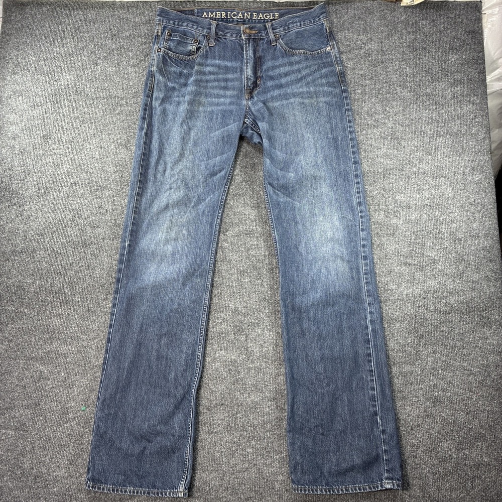 Vtg American Eagle Y2K Jeans Mens 32x36 Fits 34x36 Blue Denim Original Bootcut